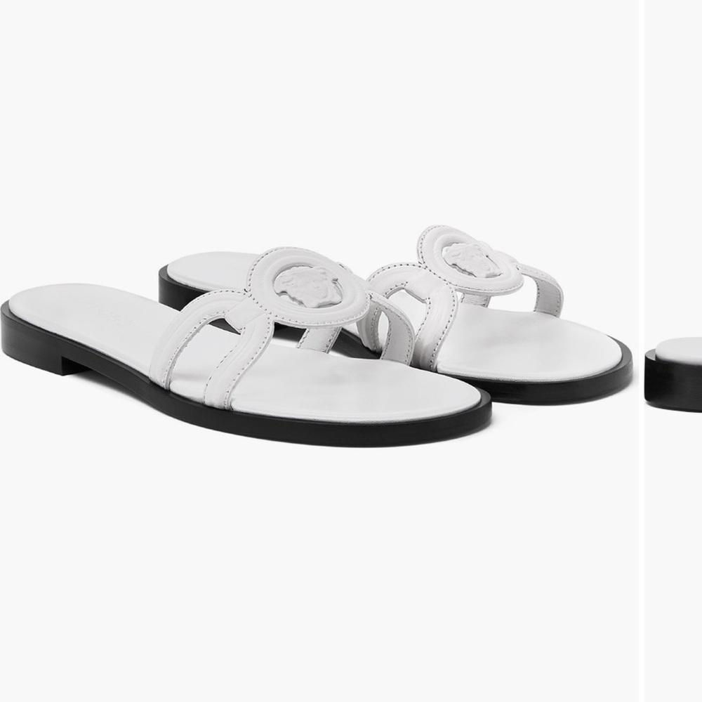 Versace Porcelain White Sandals